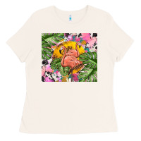 Bone flamingo with leopard Ladies Tee - TumblerDesignByShophia