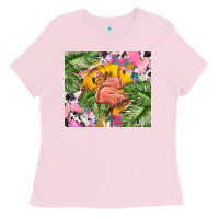 Bubblegum Pink flamingo with leopard Ladies Tee - TumblerDesignByShophia