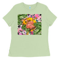 Matcha flamingo with leopard Ladies Tee - TumblerDesignByShophia