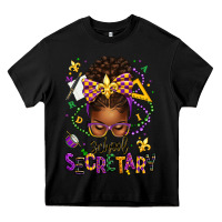 Black mardi gras school secretary afro messy bun Heavy Core Tee - texasbilliewilder