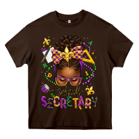Chocolate Brown mardi gras school secretary afro messy bun Heavy Core Tee - texasbilliewilder