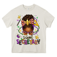 Cream mardi gras school secretary afro messy bun Heavy Core Tee - texasbilliewilder