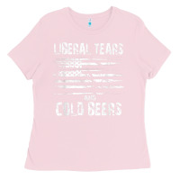 Bubblegum Pink liberal tears and cold beers   funny political t shirt Ladies Tee - maiPhamDesign