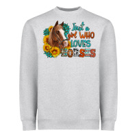 Heather Grey just a girl who loves horses Heavyweight Sweatshirt - Artiststas