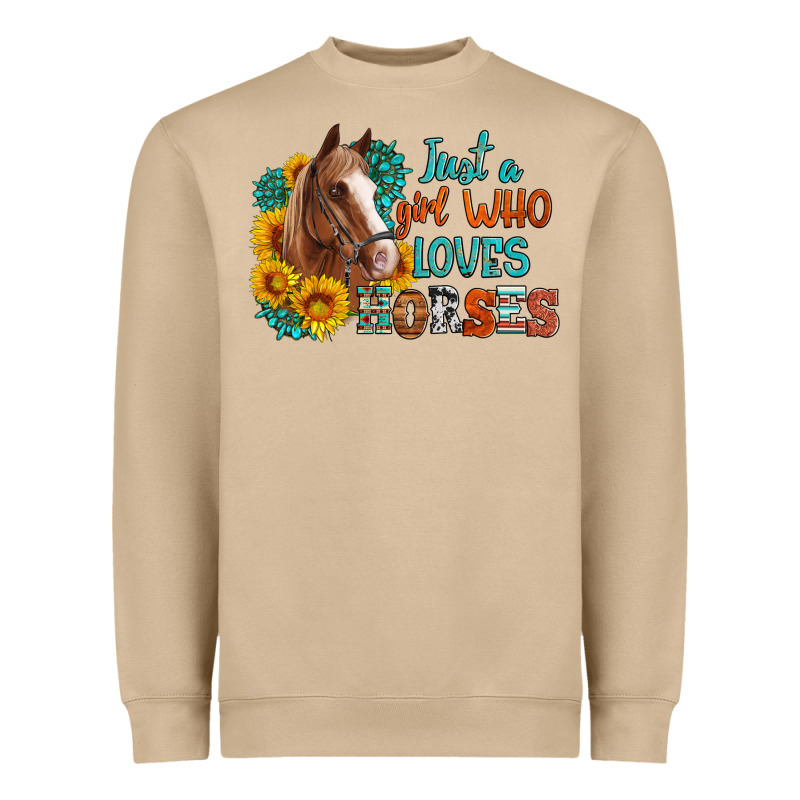 Just A Girl Who Loves Horses Heavyweight Sweatshirt by Artiststas | Teevron