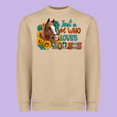 Just A Girl Who Loves Horses Heavyweight Sweatshirt Designed By Artiststas