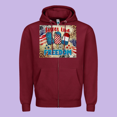 Tastes Like Freedom 4th Of July Zipper Hoodie Designed By Barkaloodesign