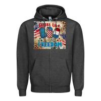Charcoal Heather tastes like freedom 4th of july Zipper Hoodie - BarkalooDesign
