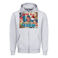 Heather Grey tastes like freedom 4th of july Zipper Hoodie - BarkalooDesign
