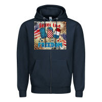 Navy tastes like freedom 4th of july Zipper Hoodie - BarkalooDesign