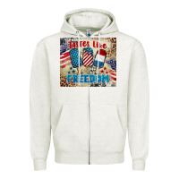 Oatmeal Heather tastes like freedom 4th of july Zipper Hoodie - BarkalooDesign