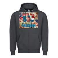 Smoke tastes like freedom 4th of july Zipper Hoodie - BarkalooDesign