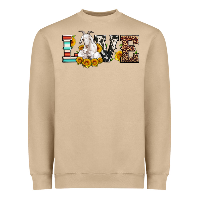 Love Goats Serape Cowhide Leopard Goat Family Heavyweight Sweatshirt by Artiststas | Teevron