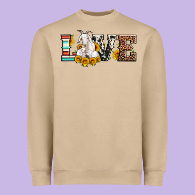 Love Goats Serape Cowhide Leopard Goat Family Heavyweight Sweatshirt Designed By Artiststas