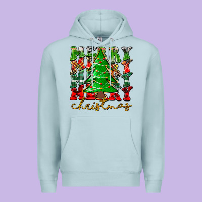 Merry Christmas Tree Premium Hoodie Designed By Cowhidedigitalart
