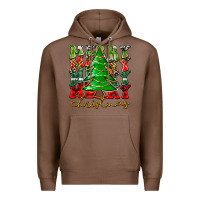 Chestnut Merry Christmas Tree Premium Hoodie - CowhideDigitalArt