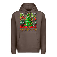 Coffee Merry Christmas Tree Premium Hoodie - CowhideDigitalArt
