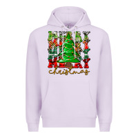 Lilac Merry Christmas Tree Premium Hoodie - CowhideDigitalArt