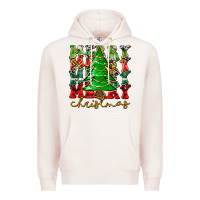 Pale Pink Merry Christmas Tree Premium Hoodie - CowhideDigitalArt