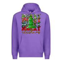 Purple Merry Christmas Tree Premium Hoodie - CowhideDigitalArt