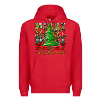 Red Merry Christmas Tree Premium Hoodie - CowhideDigitalArt