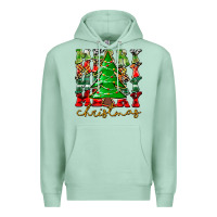 Seafoam Merry Christmas Tree Premium Hoodie - CowhideDigitalArt