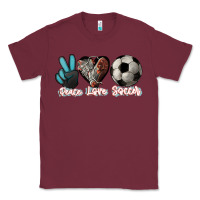 Burgundy Peace love Soccer Classic Tee - HowdyJamesFarm