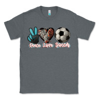 Charcoal Heather Peace love Soccer Classic Tee - HowdyJamesFarm