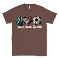 Chestnut Peace love Soccer Classic Tee - HowdyJamesFarm