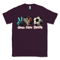 Plum Peace love Soccer Classic Tee - HowdyJamesFarm