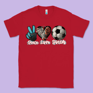 Peace Love Soccer Classic Tee Designed By Howdyjamesfarm