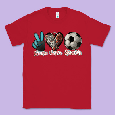 Peace Love Soccer Classic Tee Designed By Howdyjamesfarm