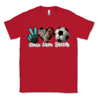 Red Peace love Soccer Classic Tee - HowdyJamesFarm