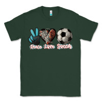Sports Green Peace love Soccer Classic Tee - HowdyJamesFarm