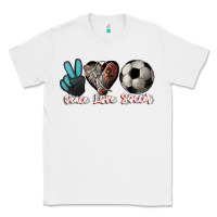 White Peace love Soccer Classic Tee - HowdyJamesFarm
