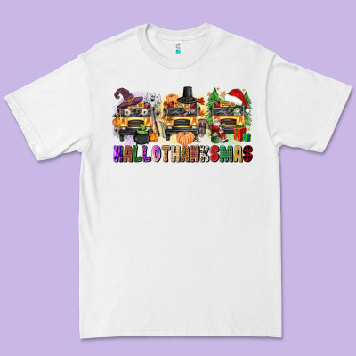 Hallothanksmas Premium Tee Designed By Texasbilliewilder