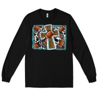 Black football cross aztec leopard background Long Sleeve Tee - RanaPortraitStore