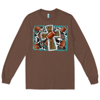 Chestnut football cross aztec leopard background Long Sleeve Tee - RanaPortraitStore