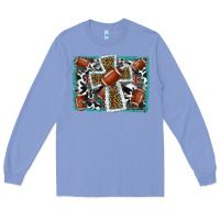 Colony Blue football cross aztec leopard background Long Sleeve Tee - RanaPortraitStore
