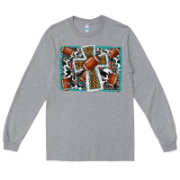 Heather Grey football cross aztec leopard background Long Sleeve Tee - RanaPortraitStore