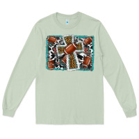 Matcha football cross aztec leopard background Long Sleeve Tee - RanaPortraitStore