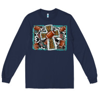 Navy football cross aztec leopard background Long Sleeve Tee - RanaPortraitStore