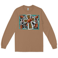 Toasted Coconut football cross aztec leopard background Long Sleeve Tee - RanaPortraitStore