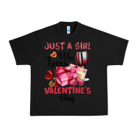 Black just a girl who loves valentine's day Urban Heavy Tee - OliviaCreatesArt