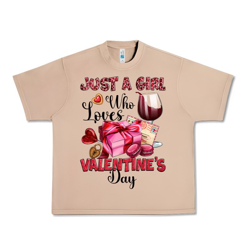 Just A Girl Who Loves Valentine's Day Urban Heavy Tee by OliviaCreatesArt | Teevron