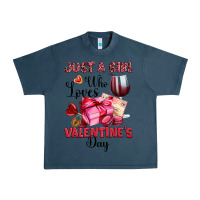 Midnight Navy just a girl who loves valentine's day Urban Heavy Tee - OliviaCreatesArt