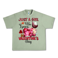 Oil Green just a girl who loves valentine's day Urban Heavy Tee - OliviaCreatesArt