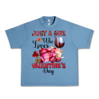 Pebble Blue just a girl who loves valentine's day Urban Heavy Tee - OliviaCreatesArt