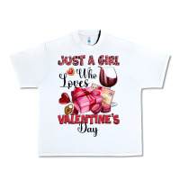 White just a girl who loves valentine's day Urban Heavy Tee - OliviaCreatesArt