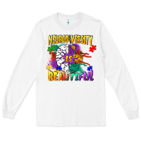 White Neurodiversity is beautiful Long Sleeve Tee - FaDigitalArtStudio